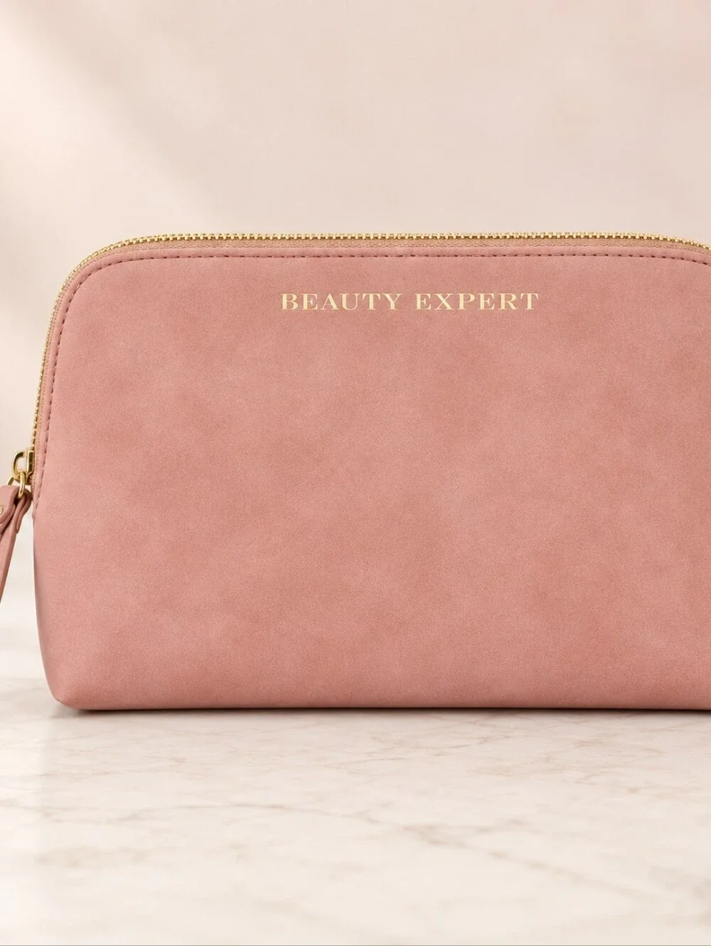 Beauty Expert Blush Pink Makeup Bag Travel Cosmetic Wristlet Pouch
